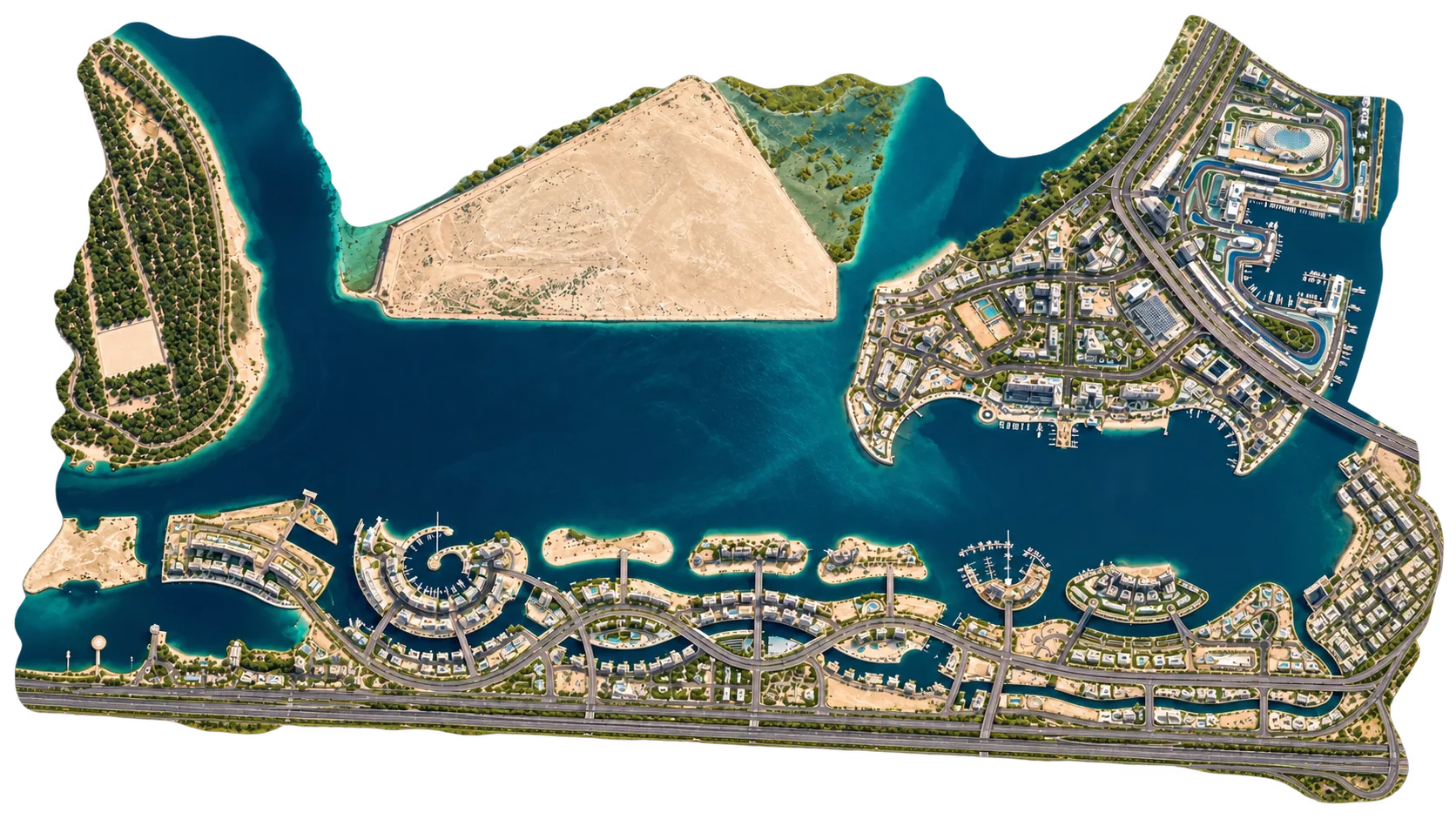 Interactive map of Al Raha Beach and Yas Bay